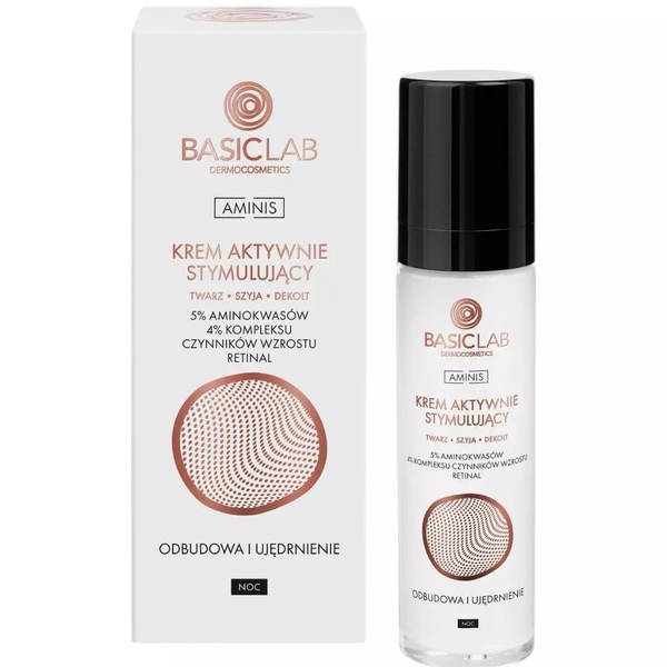 BasicLab Luxury Night Firming Cream with 5% Amino Acid Skin Repair & Anti-Aging Benefits - 50ml