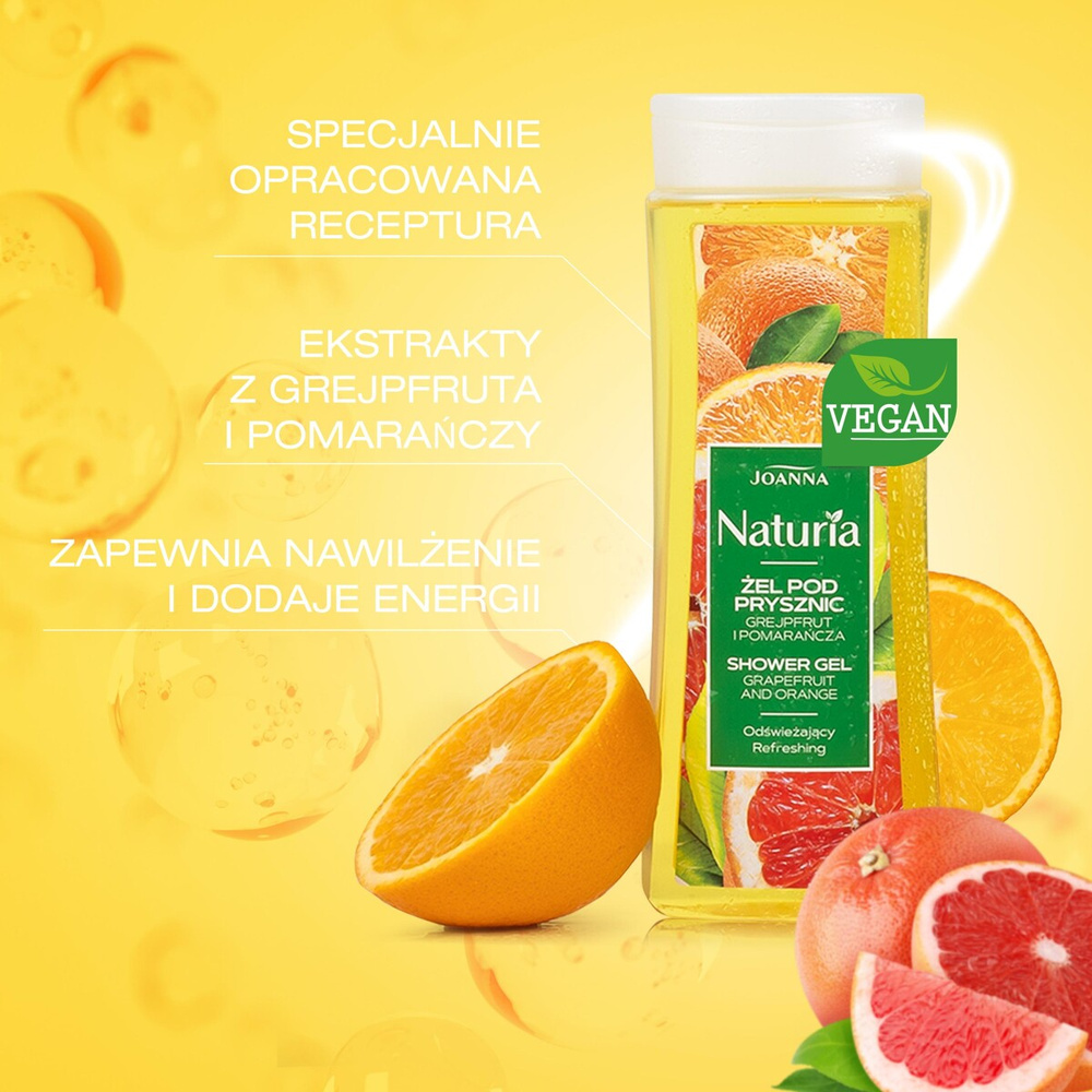 Joanna Naturia Żel pod Prysznic Grejpfrut i Pomarańcza dla każdego Rodzaju Skóry 300ml