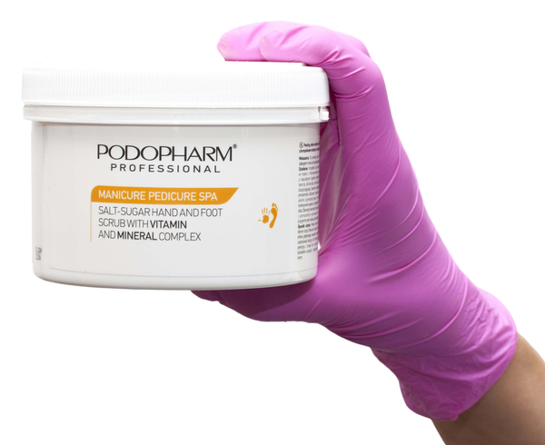 Podopharm Professional Salt and Sugar Scrub For Hands and Feet with Vitamins and Minerals 600g
