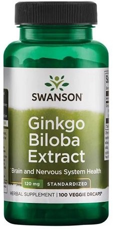 Swanson Ginkgo Biloba Extract 120mg 100 Vcapsules