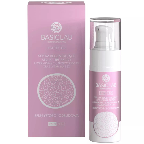 BasicLab Profesjonalne Serum z Ceramidami 1% - Najlepsza Odbudowa Bariery Lipidowej i Nawilżenie dla Suchej i Wrażliwej Cery (30 ml)