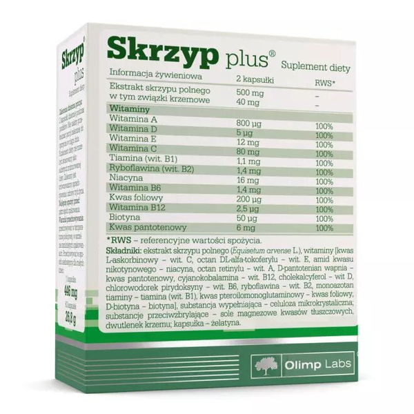 Olimp Skrzyp Plus Witaminy Piękne Włosy i Paznokcie 60 Kapsułek