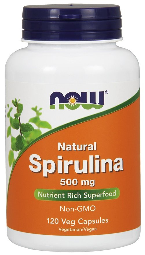 Now Foods Spirulina Natural 500mg Wspiera Układ Krążenia Immunologiczny i Detoksykację 120 Kapsułek