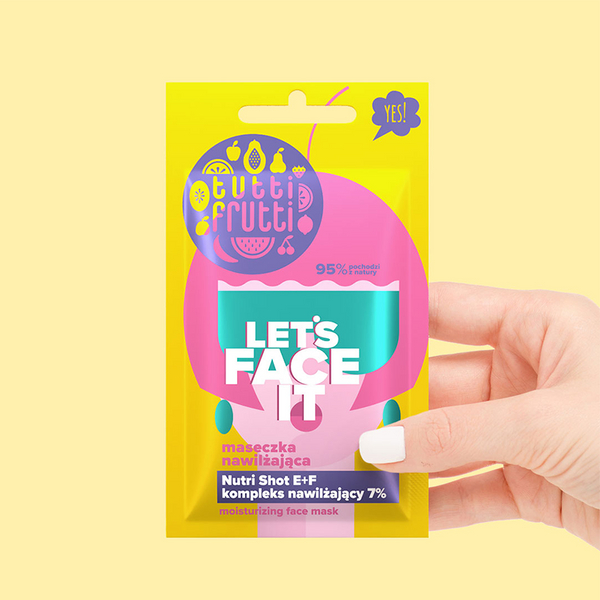 Tutti Frutti Let's Face It Moisturizing Mask with Moisturizing Complex 7% + Nutri Shot E+F 7g