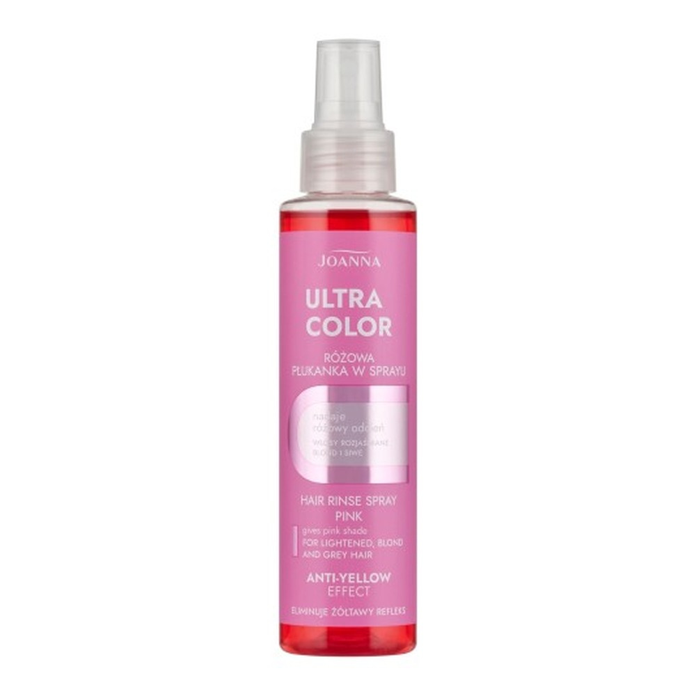 Joanna Płukanka Spray Różowa Niweluje Żółty Odcień Włosów Pielęgnuje 150ml
