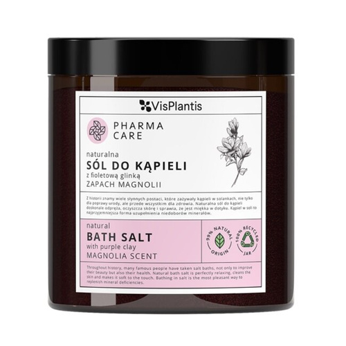 Vis Plantis Pharma Care Natural Bath Salt with Purple Clay with Magnolia Scent 800g