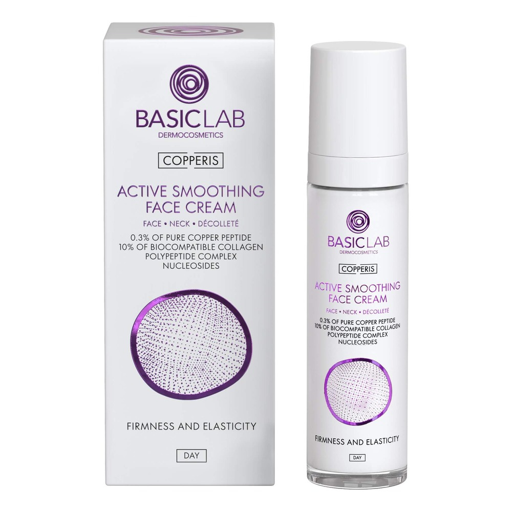 BasicLab Copperis Active Smoothing Face Cream For Face Neck Decollete 50ml