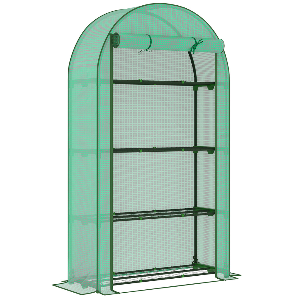 Outsunny Four Shelf Mini Greenhouse - Green