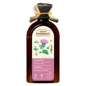Green Pharmacy Shampoo with Burdock Root Extract and Wheat Protein for Hair with a Tendency to Fall Out 350ml