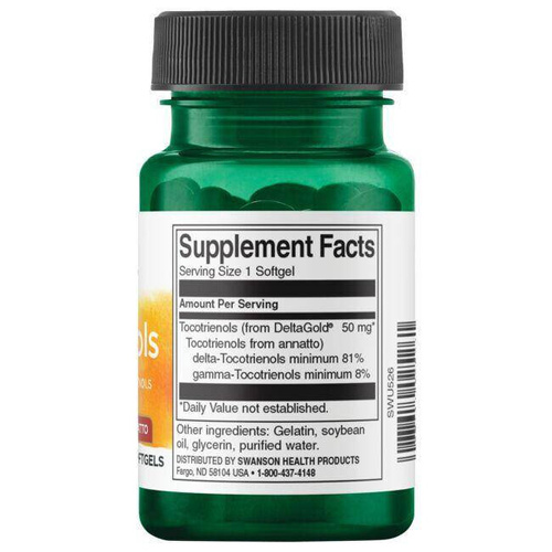 Swanson Tocotrienols 50mg Helps Lower Bad Cholesterol in the Blood 60 Capsules