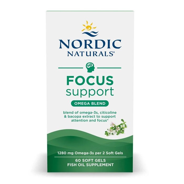 Nordic Naturals Focus Support Bacopa Monnieri Extract Supports Memory and Concentration 60 Capsules