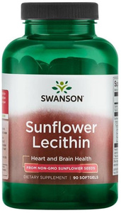 Swanson Sunflower Lecithin Wspiera Pamięć i Koncentrację 90 Kapsułek