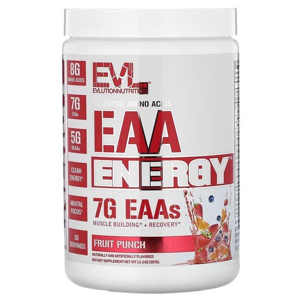 EVLution Nutrition EAA Energy Essential Amino Acids Powder for Muscle Building and Recovery 357g