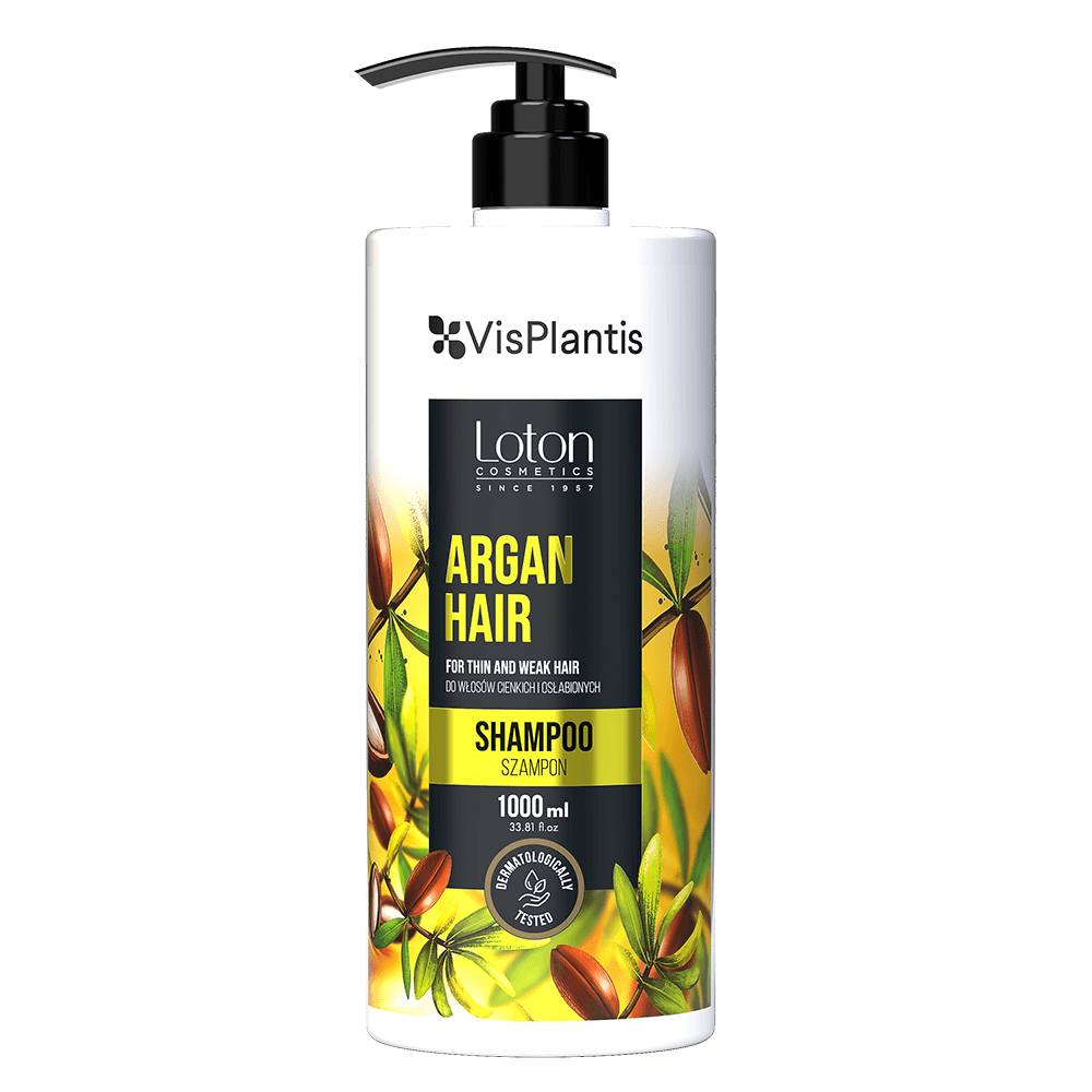 Vis Plantis Loton Argan Odżywczy Szampon do Włosów Cienkich i Słabych 1000ml Best Before 30.09.25