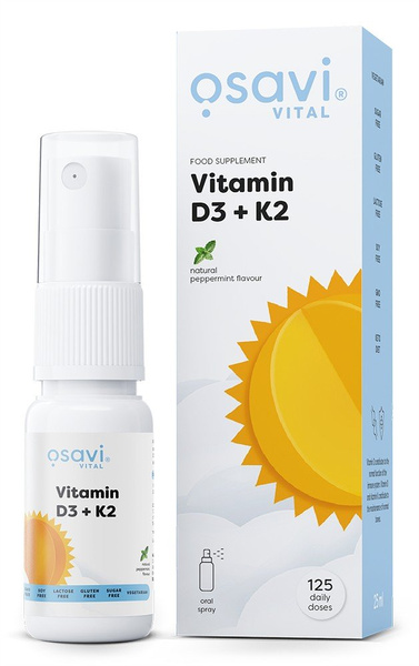 Osavi Vitamin D3 + K2 Oral Spray for Bone and Immune Support 25ml