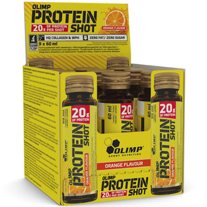 Olimp Nutrition Protein Shot Orange a Ready to Drink Protein and Collagen Supplement 9 x 60 ml
