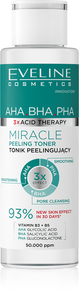 Eveline 3 X Acid Therapy AHA BHA PHA Miracle Peeling Tonic 110ml