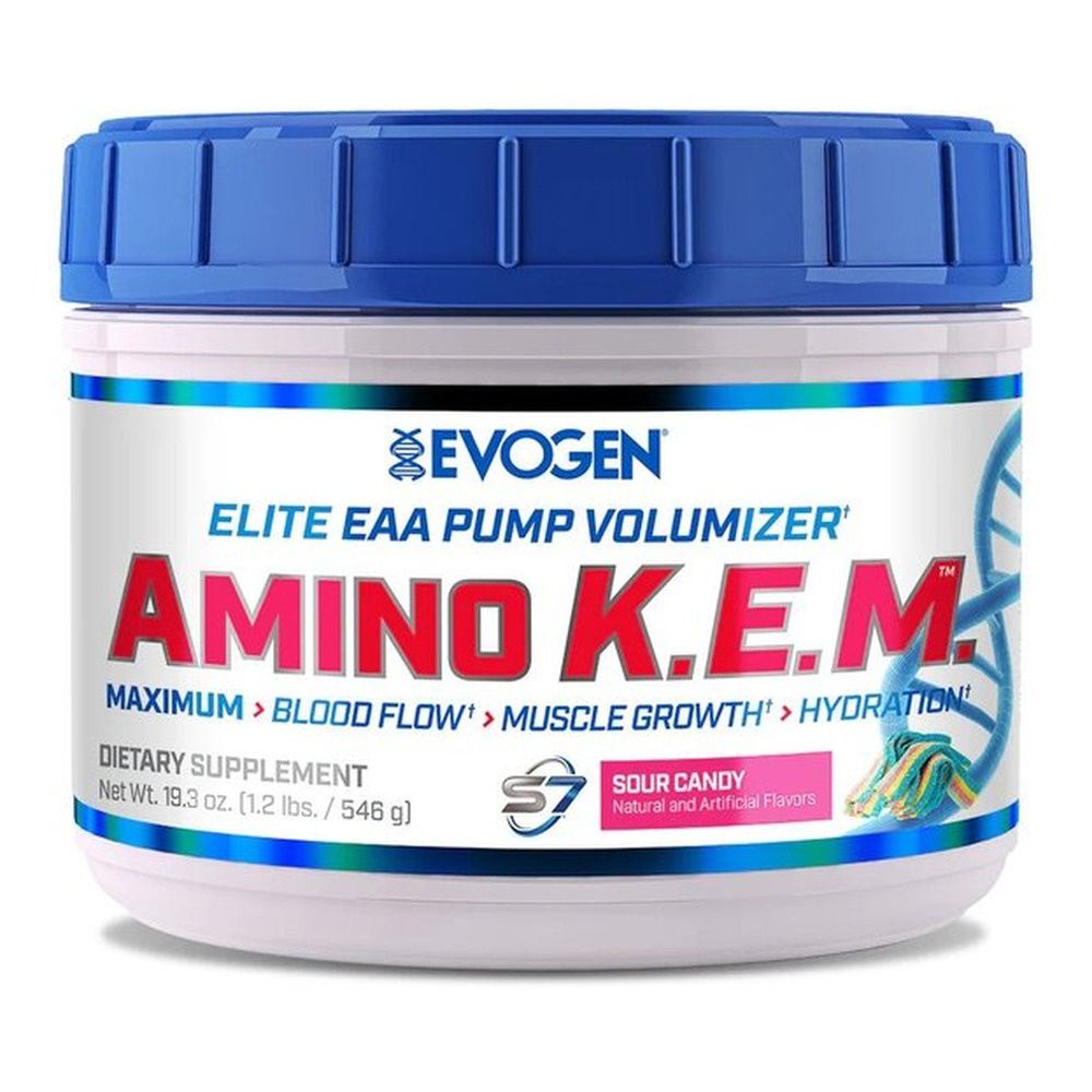 Evogen Amino K.E.M. EAA Amino Acid Powder, Sour Candy 546g