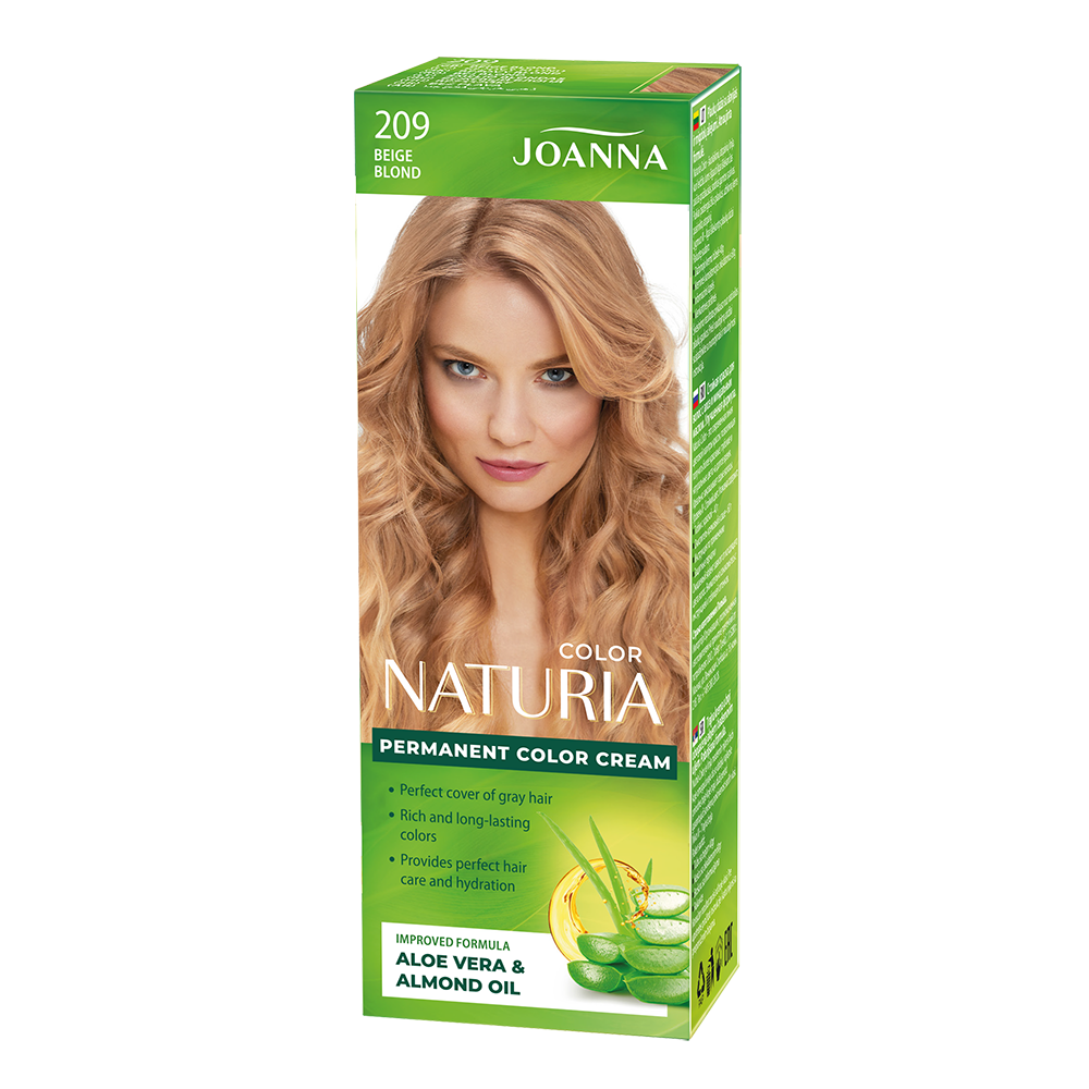 Joanna Naturia Permanent Hair Color Dye Care Shine No. 209 Beige Blonde 100ml