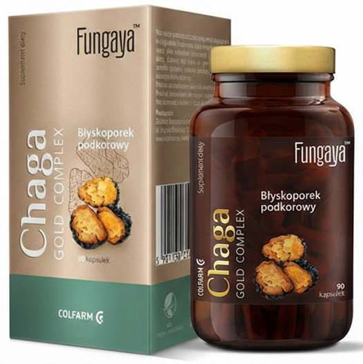 Colfarm Chaga Gold Complex Supports Natural Immunity Cardiovascular System Digestive Comfort 90 Capsules