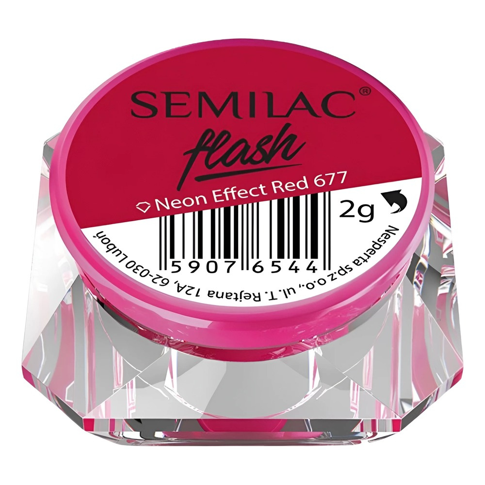 Semilac Flash - 677 Neon Effect Red Nail Powder 2g