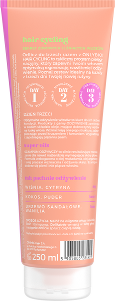 OnlyBio Hair Cycling Odżywienie Szampon do Włosów i Skóry Głowy 250ml