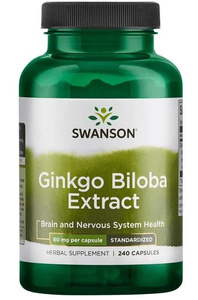 Swanson Ginkgo Biloba Extract 60mg 240 Kapsułek