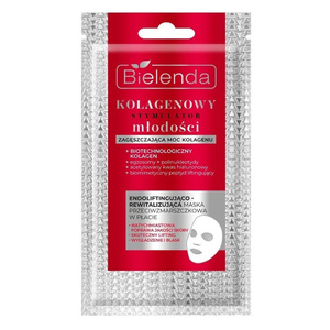Bielenda Collagen Youth Stimulator Endoliftingująco - Rewitalizująca Maska Przeciwzmarszczkowa w Płacie na Twarz 1 Sztuka