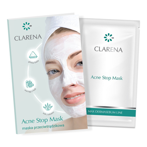 Clarena Acne Stop Mask Deeply Cleansing Mask for Oily, Acne and Combination Skin 5ml