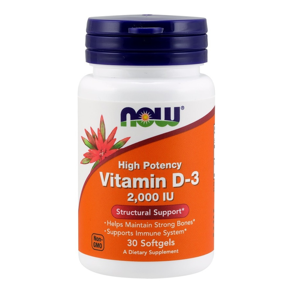 Now Foods Vitamin D-3 2000 IU 30 Kapsułek