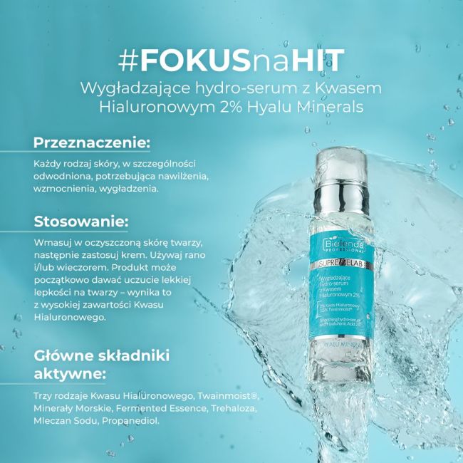 Bielenda Professional SupremeLab Hyalu-Minerals Wygładzające Hydro-Serum z Kwasem Hialuronowym 2% 30ml