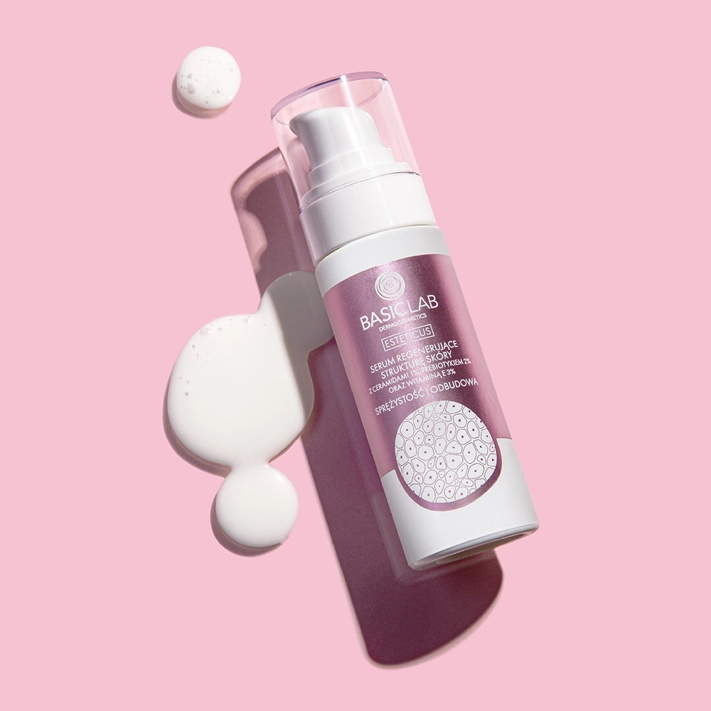 BasicLab Structure Regenerating Serum with 1% Ceramides, Elasticity and Regeneration for Dry and Very Dry Skin Day and Night 30ml