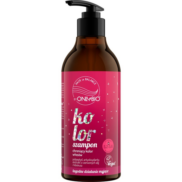 OnlyBio Hair in Balance Szampon Chroniący Kolor Włosów 400 ml - Idealny Dla Farbowanych Włosów