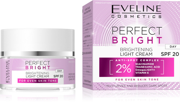 Eveline Perfect Bright Brightening Light Day Cream with SPF20 for Gray Skin with Discoloration 50ml