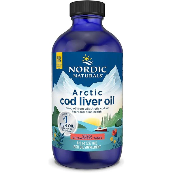 Nordic Naturals Arctic Cod Liver Oil 1060mg Cod Liver Oil Supports Immune System and Heart Function Strawberry Flavor 237ml