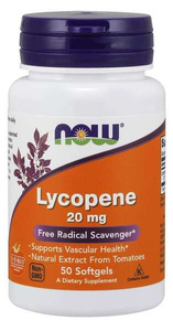 NOW Foods Lycopene 20mg For Vascular and Prostate Health 50 Softgels