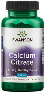 Swanson Calcium Citrate 200mg Cytrynian Wapnia 60 Kapsułek