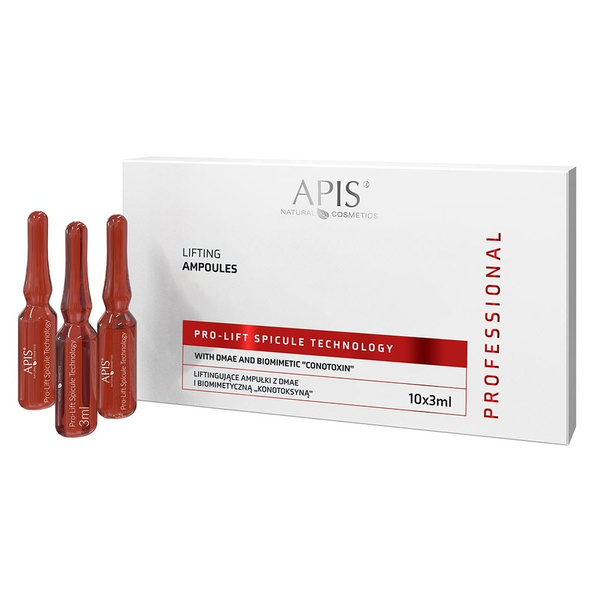 Apis Professional Pro-Lift Spicule Technology Liftingujące Ampułki z DMAE i Biomimetyczną Konotoksyną 10x3ml