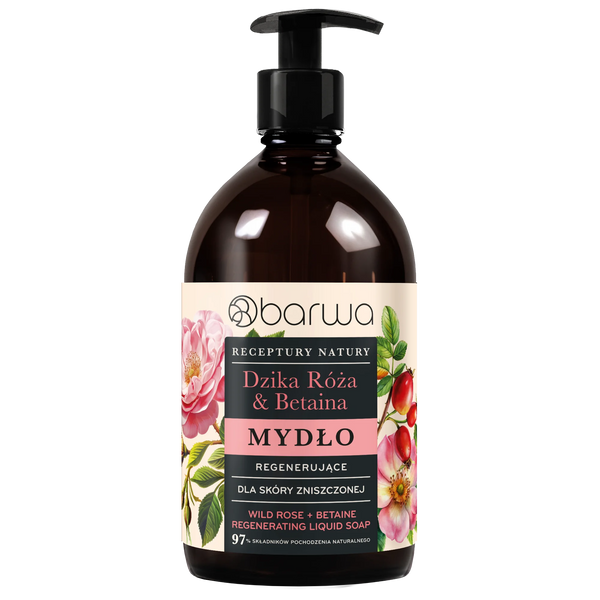 Barwa Recipes of Nature Regenerating Liquid Soap Wild Rose Betaine for Damaged Skin 480ml