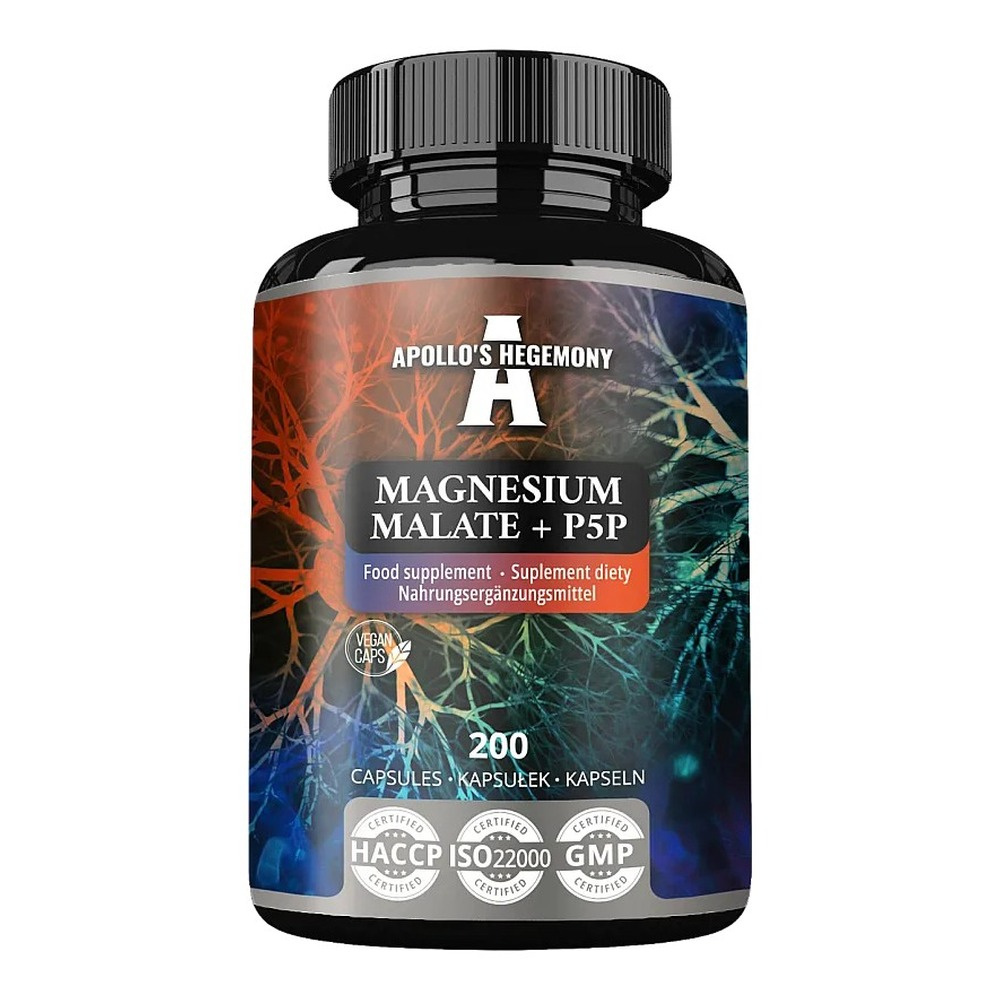 Apollo's Hegemony Jabłczan Magnezu + P5P 200 Kapsułek