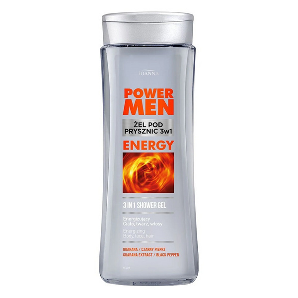Joanna Power Men 3in1 Energizing Shower Gel Black Pepper and Guarana 300ml