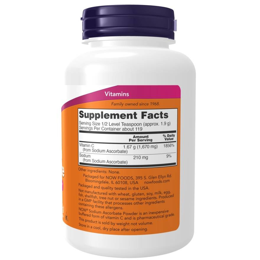 Now Foods Sodium Ascorbate Powder Buffered Wspomaga Układ Odpornościowy 227g