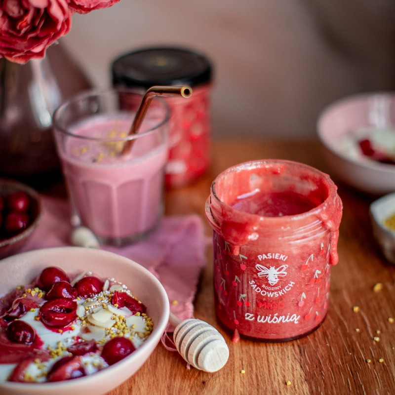 Pasieki Sadowskich Honey with Cherry 430g