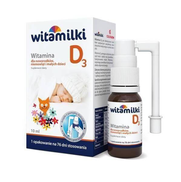 Colfarm Witamilki Witamina D3 w Aerozolu dla Noworodków Niemowląt i Dzieci 10ml