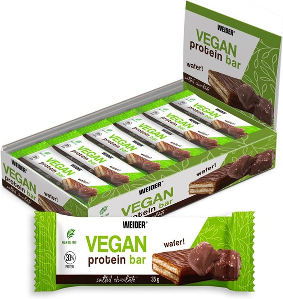 Weider Vegan Protein Bar, Salted Chocolate - 12 x 35g