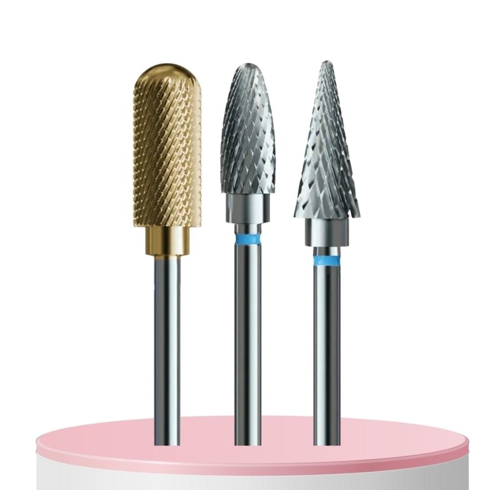 IQ Nails Wszechstronne frezy węglikowe i diamentowe do manicure pedicure 3 szt.