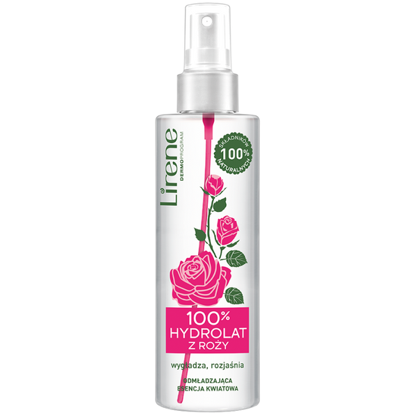 Lirene 100% Rose Hydrolate Rejuvenating Flower Essence for Dry and Sensitive Skin 100ml