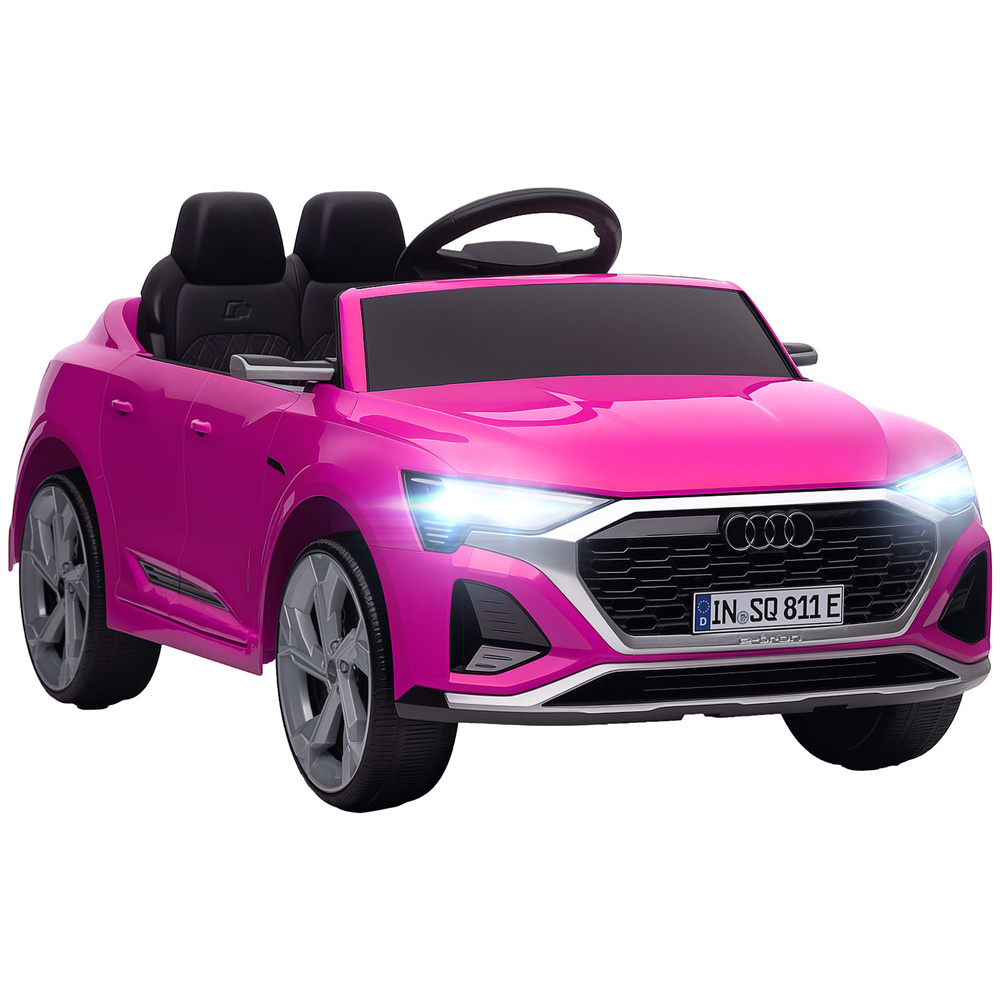 AIYAPLAY Audi Q8 e-tron Sportback Licensed 12V Ride on Car w/ Remote, 4 Spring Suspension Wheels, Headlights, Music, Horn - Pink