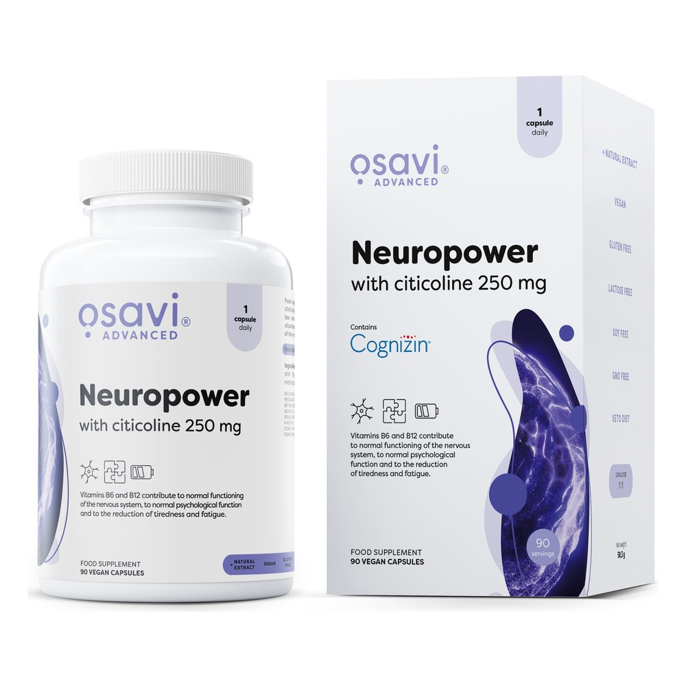 Osavi Neuropower z Cytykoliną 250mg na Wsparcie Funkcji Poznawczych 90 Wegańskich Kapsułek