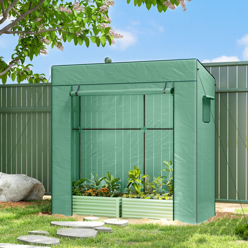 Outsunny 77 x 196cm Walk-In Greenhouse, with Accessories